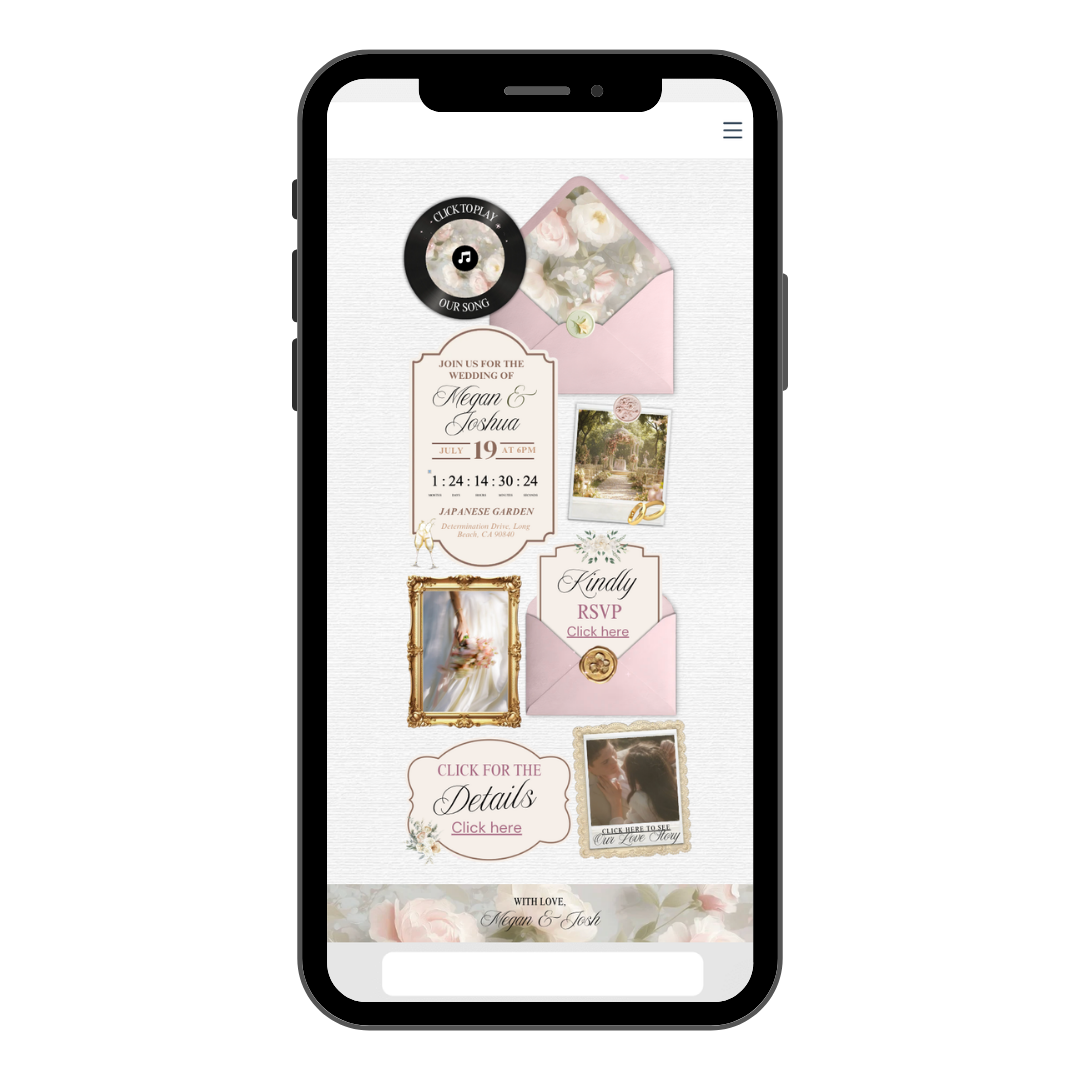 Pink Floral Wedding Invite