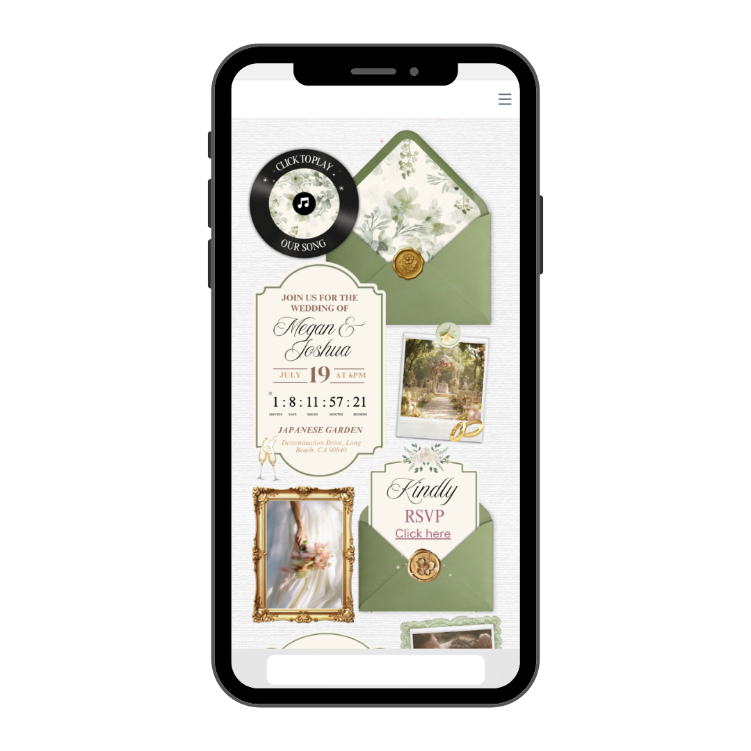 Sage Green Wedding Invite
